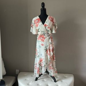 Faux Floral Wrap dress